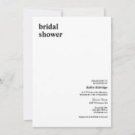 シンプル型モダンブライダルシャワー 招待状