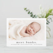 シンプル型モダンベビー写真誕生 案内状 (スタンド正面)