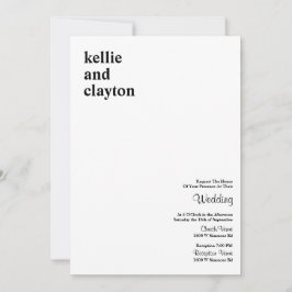 シンプル型モダン結婚式招待状 招待状