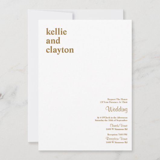 シンプル型モダン結婚式招待状 招待状 (正面)