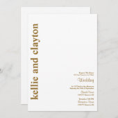 シンプル型モダン結婚式招待状 招待状 (正面/裏面)