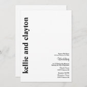 シンプル型モダン結婚式招待状 招待状 (正面/裏面)