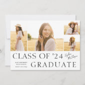 シンプル型写真丁合卒業 案内状 (正面)