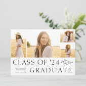 シンプル型写真丁合卒業 案内状 (スタンド正面)