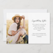 シンプル型写真丁合卒業 案内状 (裏面)