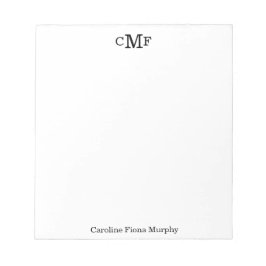 シンプル基エレガントモダン3モノグラムイニシャル ノートパッド