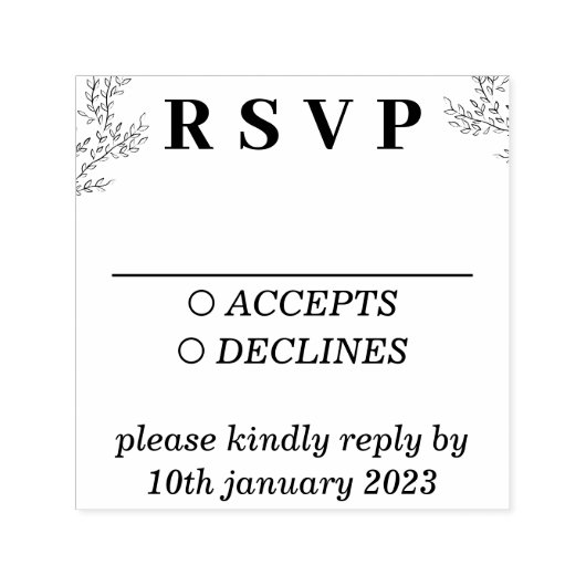 シンプル基本アイビー結婚フローラ セルフインキングスタンプ (デザイン)