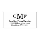 シンプル基本モダン3モノグラムカスタム色 セルフインキングスタンプ (デザイン)