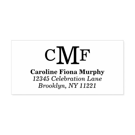 シンプル基本モダン3モノグラムカスタム色 セルフインキングスタンプ (デザイン)