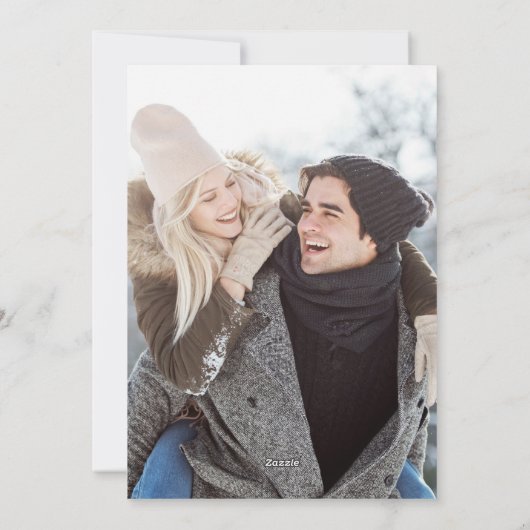 シンプル声明メリークリスマスツーフォト シーズンカード (裏面)