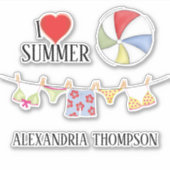 シンプル夏スタイリッシュ水着ビーチ シール (正面)