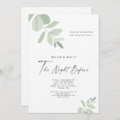 シンプル夕食前の夜の緑 招待状 (正面/裏面)