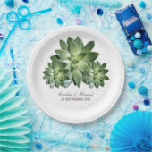シンプル多肉結婚紙プレート ペーパープレート (パーティー)