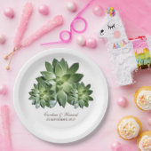 シンプル多肉結婚紙プレート ペーパープレート (パーティー)