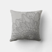 シンプル大きな灰色のグラフィックひまわり |装飾用クッション クッション (裏面)