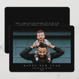 シンプル大モダン写真独身の新年 シーズンカード