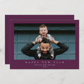 シンプル大モダン写真独身の新年 シーズンカード (正面/裏面)