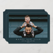 シンプル大モダン写真独身の新年 シーズンカード (正面/裏面)