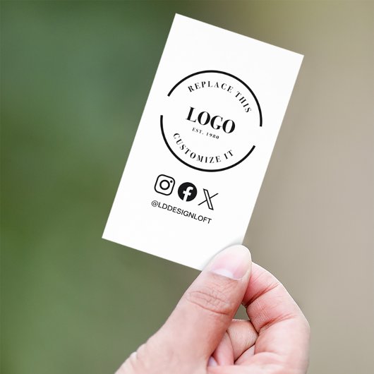 シンプル大ロゴWebサイトのソーシャルアイコンカスタム 名刺