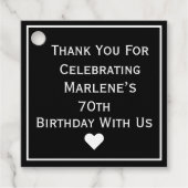 シンプル大人の誕生日パーティーメッセージカード フェイバータグ (正面)