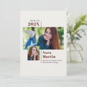 シンプル大学卒業オーバーンクリーム 案内状 (スタンド正面)