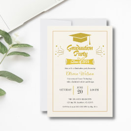 シンプル大学卒業招待状 招待状