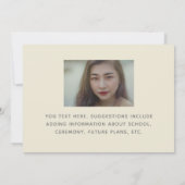 シンプル大学院オーバーレイ2フォトカスタム卒業式 案内状 (裏面)