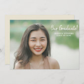シンプル大学院オーバーレイ2フォトカスタム卒業式 案内状 (正面/裏面)