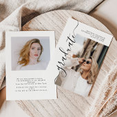 シンプル大学院名・写真卒業発表 ノートカード