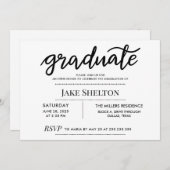 シンプル大学院生オープンハウス卒業 招待状 (正面/裏面)