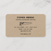 シンプル大工のヴィンテージ構築ツール 名刺 (裏面)