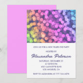 シンプル大晦日の招待紙吹雪レインボー 招待状 (正面/裏面)