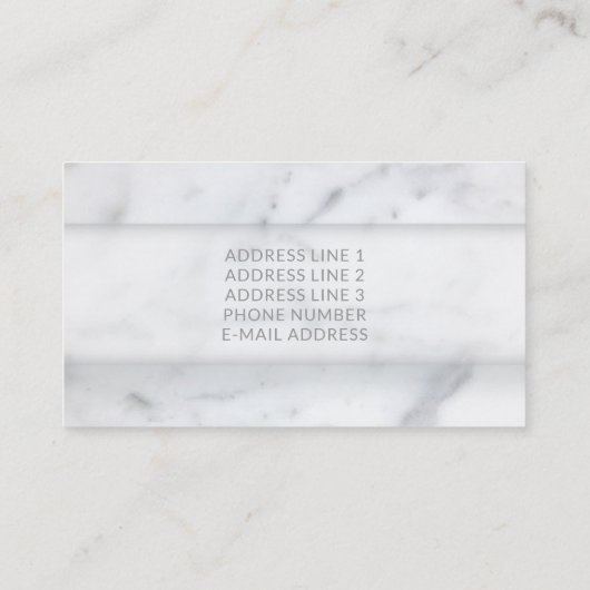 シンプル大理石のテクスチャの外観と名前をカスタムすると情報 名刺 (裏面)
