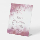 シンプル大理石の水の色の結婚テーブルメニュー項目 台座サイン (正面)