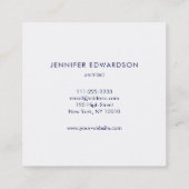 シンプル大理石エレガント金ゴールド枠プロフェッショナル スクエア名刺 (裏面)