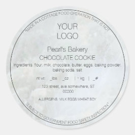 シンプル大理石コテージ法食品ラベルシール ラウンドシール