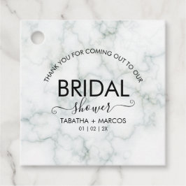 シンプル大理石スクリプトエレガントブライダルシャワー フェイバータグ