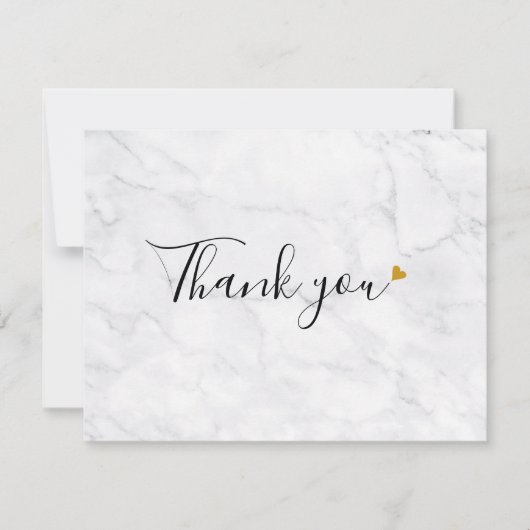 シンプル大理石スクリプトビジネスサンキューカード サンキューカード (正面)