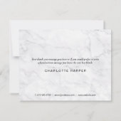 シンプル大理石スクリプトビジネスサンキューカード サンキューカード (裏面)