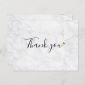 シンプル大理石スクリプトビジネスサンキューカード サンキューカード (正面/裏面)