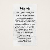 シンプル大理石フォト悔やみや弔慰メモリアル祈りの言葉カード (裏面)