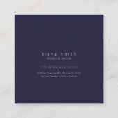 シンプル大理石ロゴパープル金ゴールドネイビーID672 スクエア名刺 (裏面)
