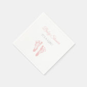 シンプル女の子の赤ちゃんシャワー大切ピンクの足跡 スタンダードカクテルナプキン (角)