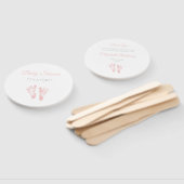 シンプル女の子の赤ちゃんシャワー大切ピンクの足跡 ハンドファン (組立なし)