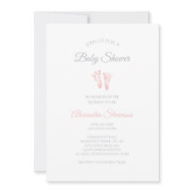 シンプル女の子の赤ちゃんシャワー大切ピンクの足跡