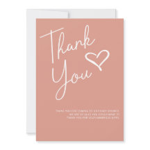 シンプル女モダン子の赤ちゃんシャワーサンキューカード