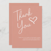 シンプル女モダン子の赤ちゃんシャワーサンキューカード 招待状 (正面/裏面)