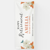 シンプル女子エレガント退職後シック白フローラ 横断幕 (縦)