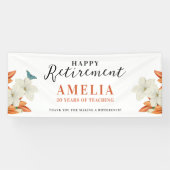 シンプル女子エレガント退職後シック白フローラ 横断幕 (横)