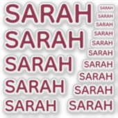 シンプル女子カスタム名ブルゴーニュキャップ15サイズ シール (正面)